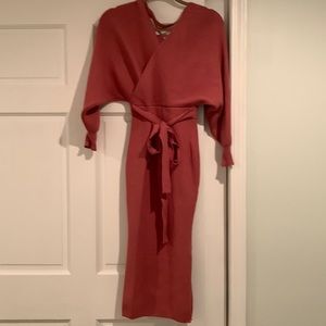 Pink body con sweater dress